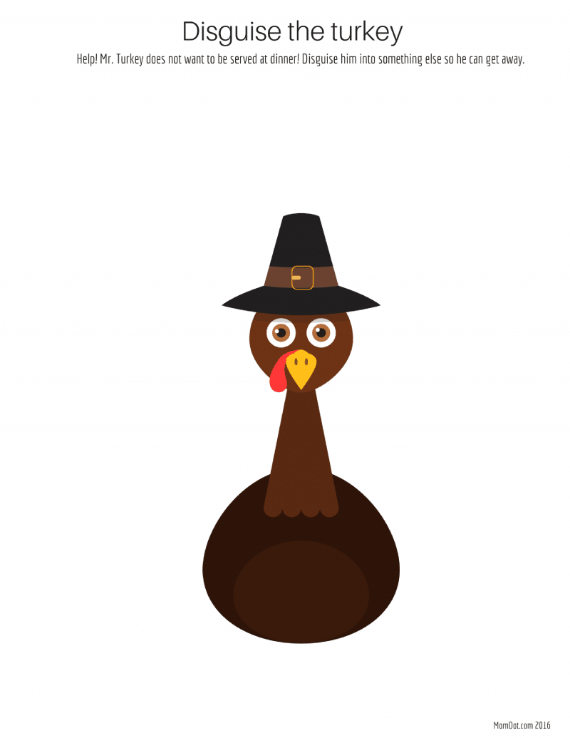 turkey in disguise project printable - fun, imaginative play - momdot